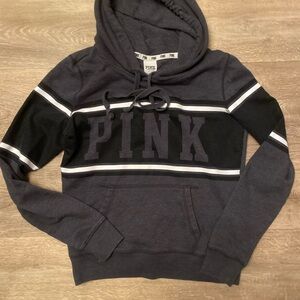 PINK Victoria's Secret Black and Gray Hoodie
